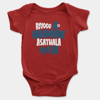Ayyooo Aarambame Asathala Iruke Da Onesie/Romper in Red Color
