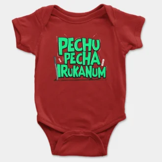 Pechu Pecha Irrukanum Onesie/Romper in Red Color
