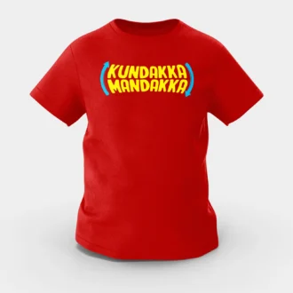 Kundakka Mandakka Girls Round Neck T-Shirt in Red Color