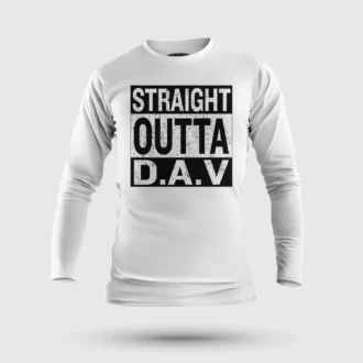 Straight Outta Dav Men/Unisex Long Sleeve T-Shirt in White Color