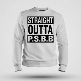 Straight Outta Psbb Men/Unisex Sweatshirt in White Color