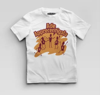 Ade Apprecentingala Boys Round Neck T-Shirt in White Color