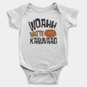 Woahh!! Watte Karuvaad Onesie/Romper in White Color