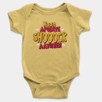 Naan Apudiye Shoooock Aayitten Onesie/Romper in Yellow Color