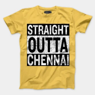 Straight Outta Chennai Men/Unisex T-Shirt in Yellow Color