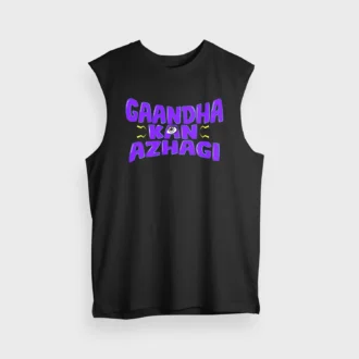 Gaandha Kan Azhagi Men/Unisex Tank Top in Black Color