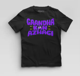 Gaandha Kan Azhagi Boys Round Neck T-Shirt in Black Color