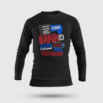 Vekkam Maanam Soodu Soranai Laam Bank La Fixed Deposit La Potu Vechurkom Men/Unisex Long Sleeve T-Shirt in Black Color