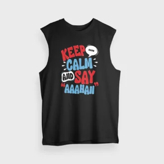 Keep Calm And Say Aaahan Men/Unisex Tank Top in Black Color