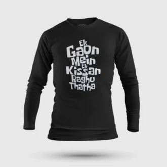 Ek Gaon Mein Ek Kissan Raghu Thatha Men/Unisex Long Sleeve T-Shirt in Black Color
