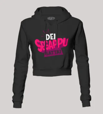 Dei Segappu Sattai Women's Crop Hoodies in Black Color