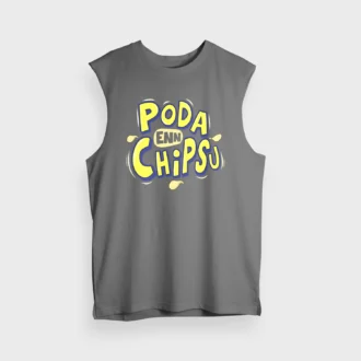 Poda En Chipsu Men/Unisex Tank Top in Charcoal Melange Color