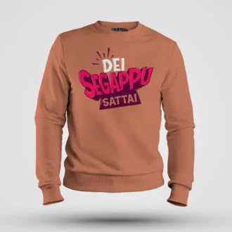 Dei Segappu Sattai Men/Unisex Sweatshirt in Coral Color