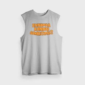 Ennamaa Kannu Sowkkiyamaa Men/Unisex Tank Top in Grey Melange Color