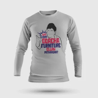 Idhu Vara Odacha Furniture Ellam Pathaadha Men/Unisex Long Sleeve T-Shirt in Grey Melange Color