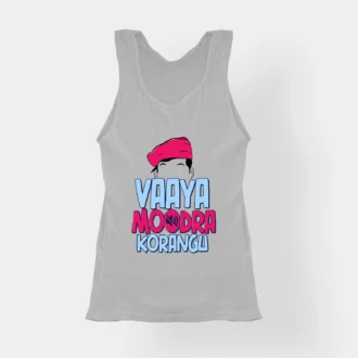 Vaaya Moodra Korangu Women's Tank Top in Grey Melange Color