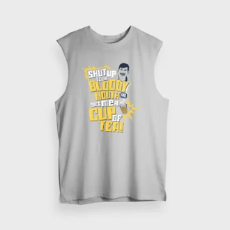 Shut Up Your Bloody Mouth Men/Unisex Tank Top in Grey Melange Color