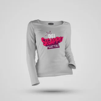 Dei Segappu Sattai Women's Long Sleeve T-Shirt in Grey Melange Color