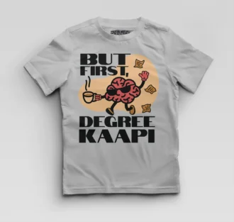 But First Degree Kaapi Boys Round Neck T-Shirt in Grey Melange Color