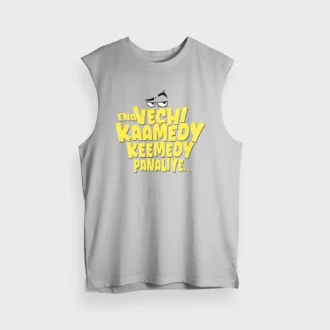 Ena Vechi Kaamedy Keemady Panaliye Men/Unisex Tank Top in Grey Melange Color