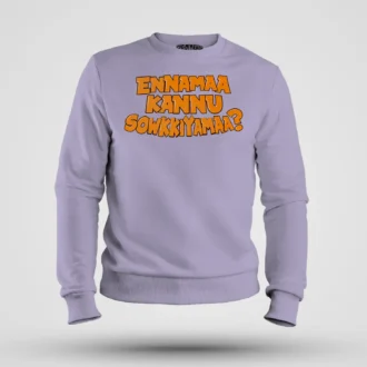 Ennamaa Kannu Sowkkiyamaa Men/Unisex Sweatshirt in Lavender Color