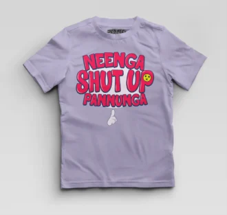 Neenga Shut Up Pannunga Boys Round Neck T-Shirt in Lavender Color