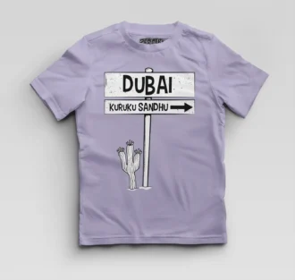 Dubai Kuruku Sandhu Boys Round Neck T-Shirt in Lavender Color