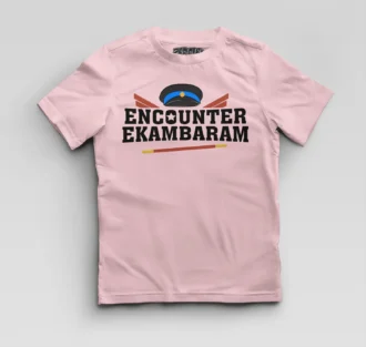 Encounter Ekambaram Boys Round Neck T-Shirt in Light Baby Pink Color