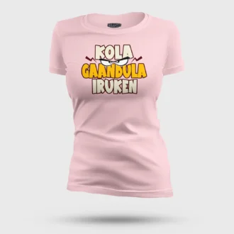 Kola Gaandula Iruken Women's T-Shirt in Light Baby Pink Color