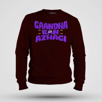 Gaandha Kan Azhagi Men/Unisex Sweatshirt in Maroon Color
