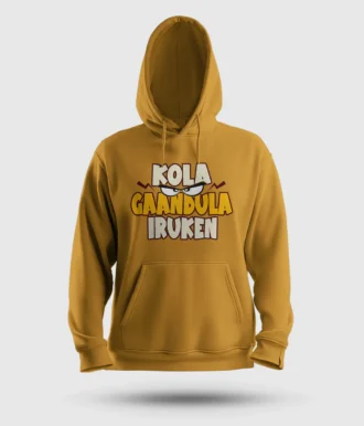 Kola Gaandula Iruken Men/Unisex Hoodie in Mustard Yellow Color