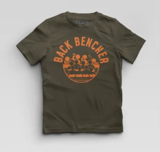 Back Bencher Boys Round Neck T-Shirt in Olive Green Color