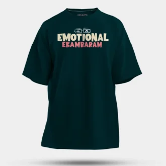 Emotional Ekambaram Men/Unisex Oversized T-Shirt in Petrol Blue Color