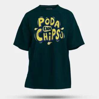 Poda En Chipsu Men/Unisex Oversized T-Shirt in Petrol Blue Color