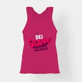 Dei Segappu Sattai Women's Tank Top in Pink Color