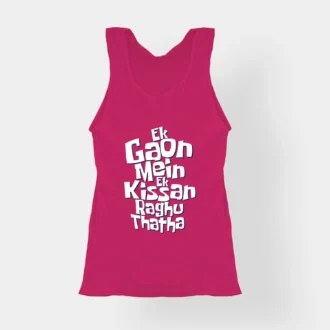 Ek Gaon Mein Ek Kissan Raghu Thatha Women's Tank Top in Pink Color