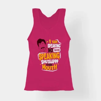 I Yam Speaking No Cross Speaking Women's Tank Top in Pink Color