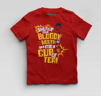 Shut Up Your Bloody Mouth Boys Round Neck T-Shirt in Red Color
