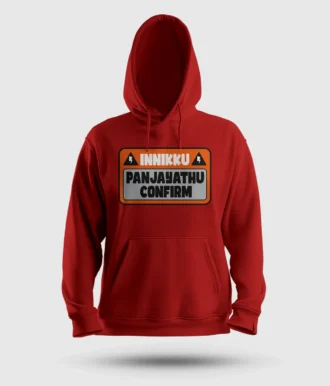 Innikku Panjayathu Confirm Men/Unisex Hoodie in Red Color
