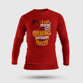 I Yam Speaking No Cross Speaking Men/Unisex Long Sleeve T-Shirt in Red Color