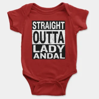 Straight Outta Lady Andal Onesie/Romper in Red Color