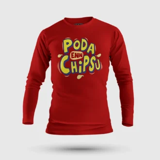 Poda En Chipsu Men/Unisex Long Sleeve T-Shirt in Red Color