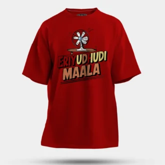 Eriyudhudi Maala Men/Unisex Oversized T-Shirt in Red Color
