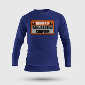 Innikku Panjayathu Confirm Men/Unisex Long Sleeve T-Shirt in Royal Blue Color