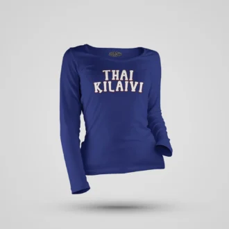 Thai Kilaivi Women's Long Sleeve T-Shirt in Royal Blue Color