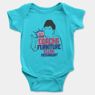 Idhu Vara Odacha Furniture Ellam Pathaadha Onesie/Romper in SkyBlue Color