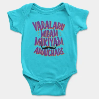 Varalaru Migam Mukiyam Amaichare Onesie/Romper in SkyBlue Color