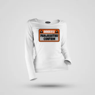 Innikku Panjayathu Confirm Women's Long Sleeve T-Shirt in White Color
