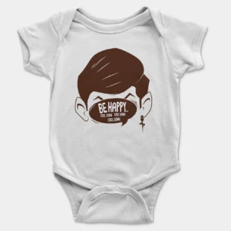 Be Happy, Cool Down, Cool Down, Cool Down Onesie/Romper in White Color