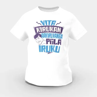 Vita Kirukan Aakiruvanga Pola Iruku Girls Round Neck T-Shirt in White Color